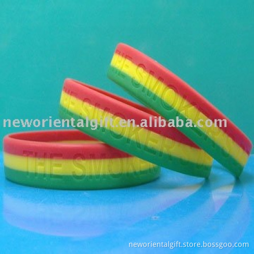 segmented color silicon bracelet